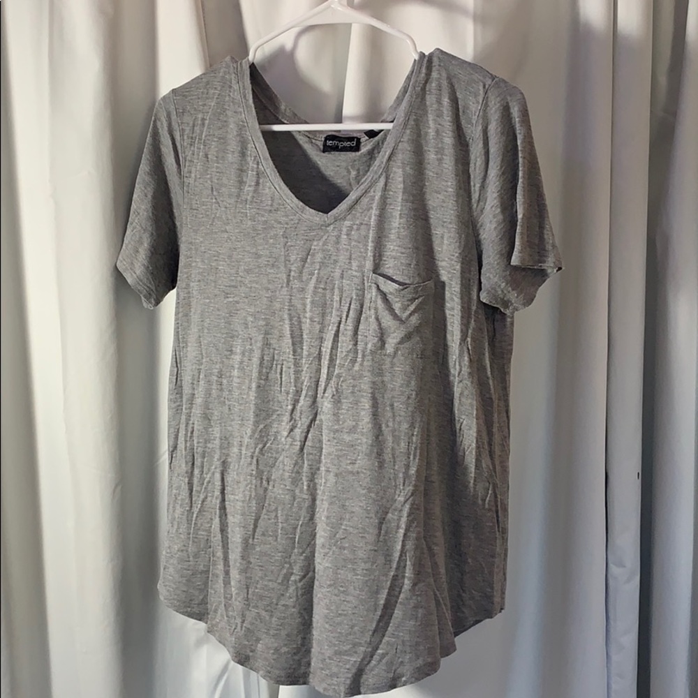 Grey v-neck shirt